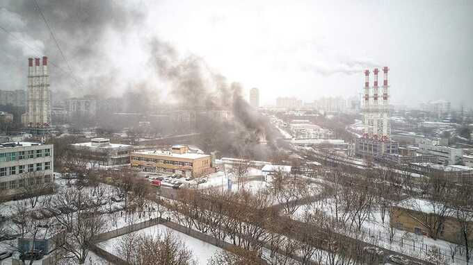 На севере Москвы крупный пожар